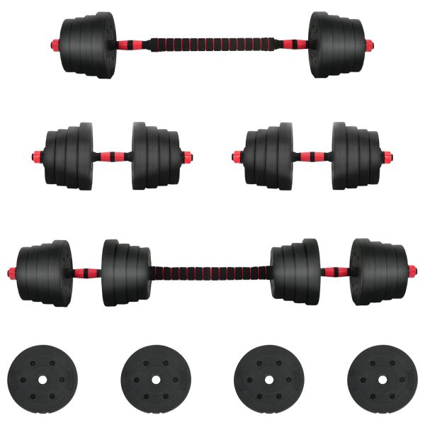 Комплект 2 в 1 дъмбел 40кг Черен и Червен