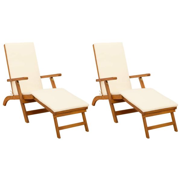Сгъваем и reclining шезлонг 2 pcs 55 x 146 x 91 см