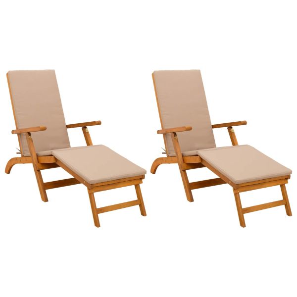 Сгъваем и reclining шезлонг 2 pcs 55 x 146 x 91 см