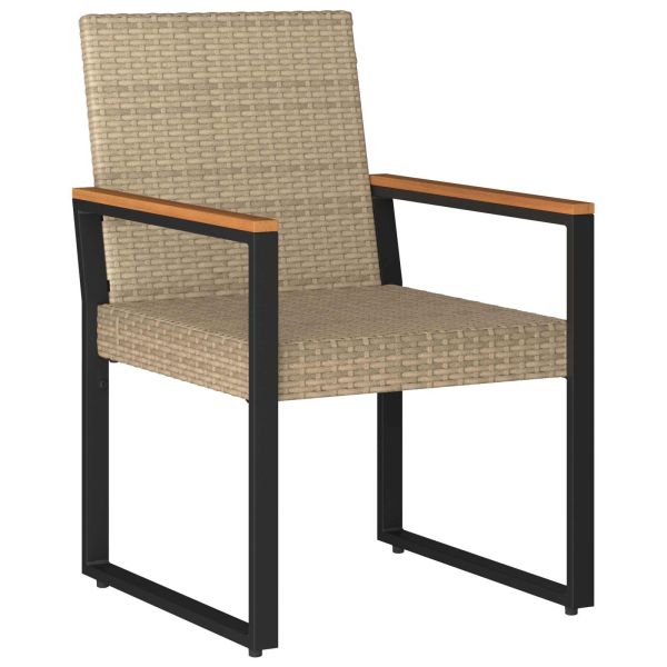 Комплект за външни мебели 4 pcs Бежов и кремаво бял полиратан