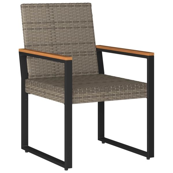 Комплект за външни мебели 3 pcs Сив и тъмен сив полиратан