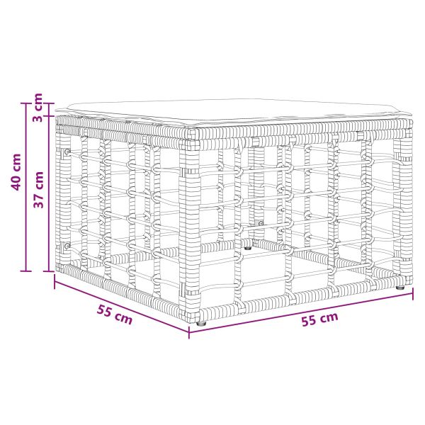 Табуретка за градина Черно полиратан