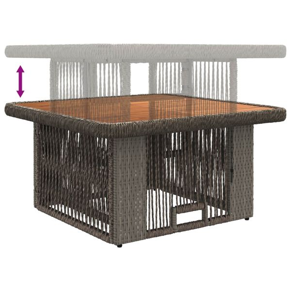 Комплект за хранене в градината 3 pcs Сив и тъмен сив полиратан