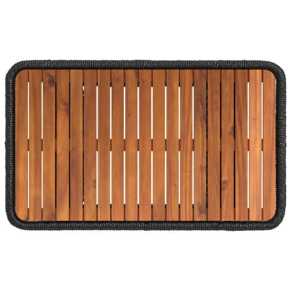 Комплект за хранене в градината 3 pcs Черен и кремав полиратан