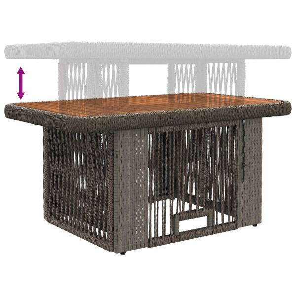 Комплект за хранене в градината 3 pcs Сив и тъмен сив полиратан