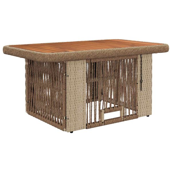 Комплект за хранене в градината 3 pcs Бежов и кремав полиратан