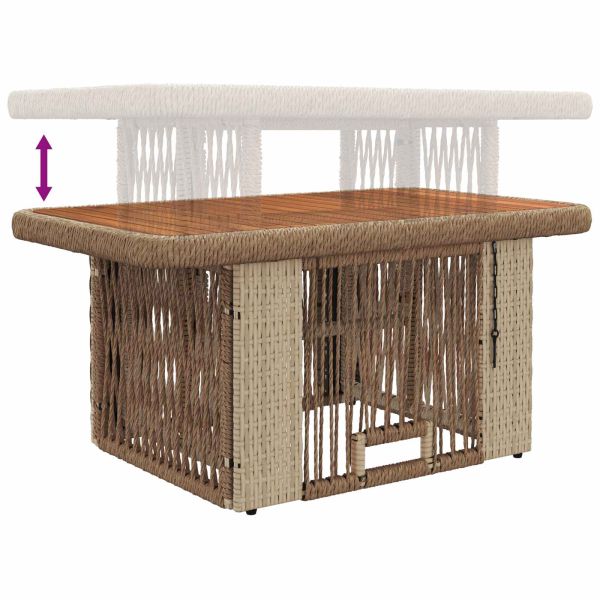 Комплект за хранене в градината 3 pcs Бежов и кремав полиратан