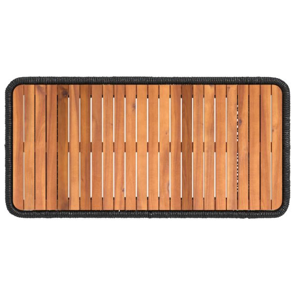 Комплект за хранене в градината 4 pcs Черен и кремав полиратан