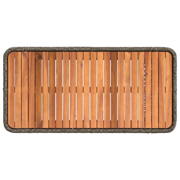 Комплект за хранене в градината 4 pcs Сив и тъмен сив полиратан