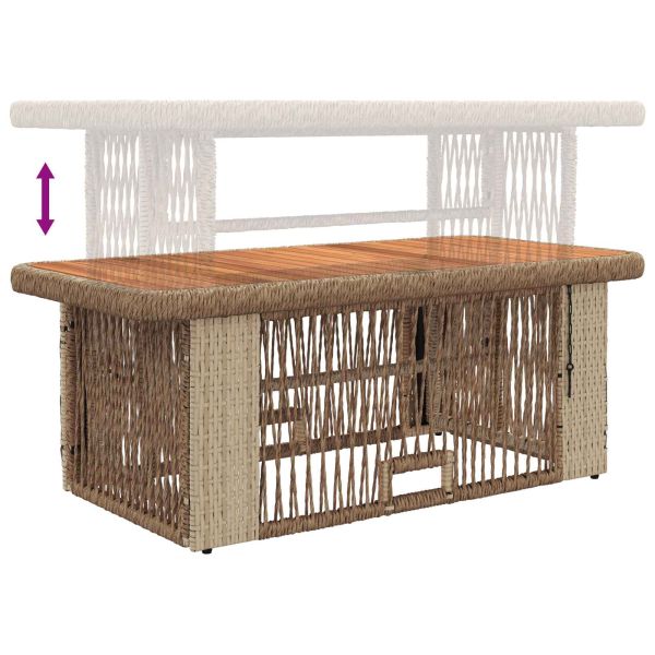 Комплект за хранене в градината 4 pcs Бежов и кремав полиратан