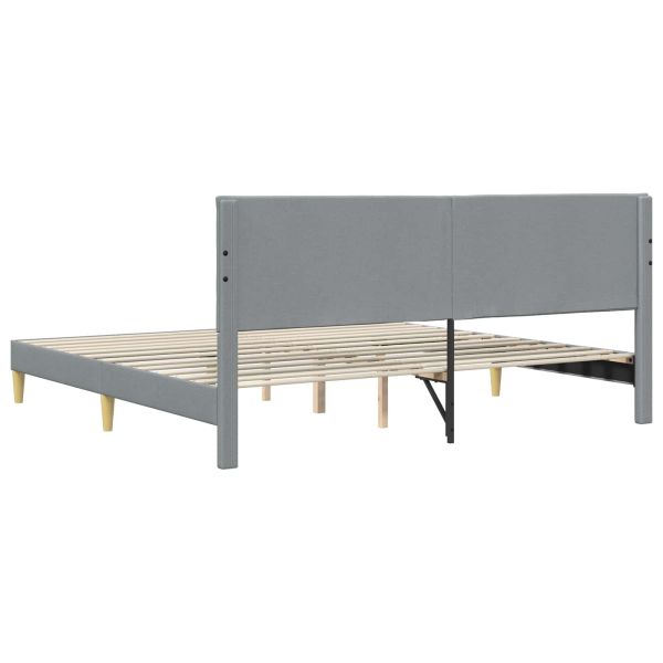 Рамка за легло с таблото Светлосиво 180 x 200 cm Текстил