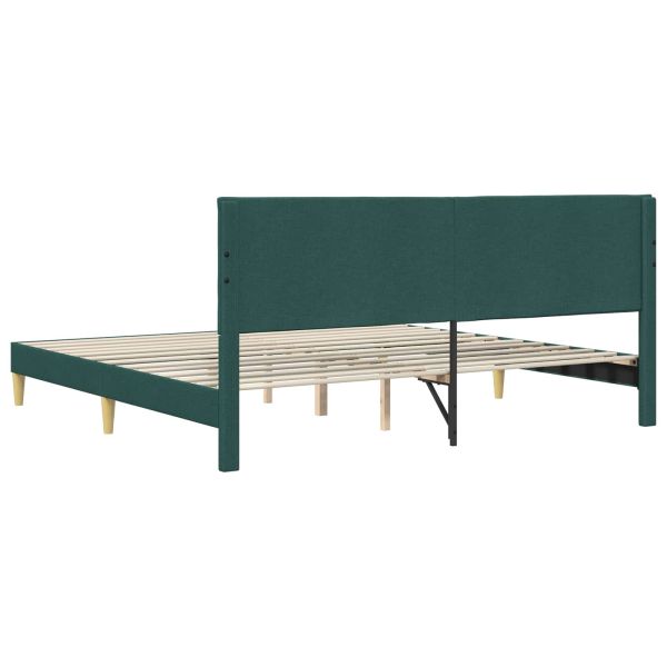 Рамка за легло с таблото Тъмнозелено 180 x 200 cm Текстил