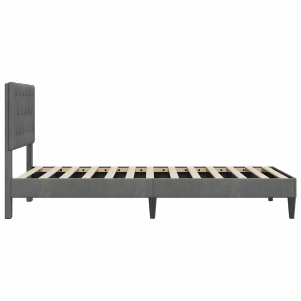 Рамка за легло с таблото Тъмносиво 100 x 200 cm Кадифе