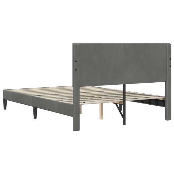 Рамка за легло с таблото Тъмносиво 120 x 190 cm Кадифе