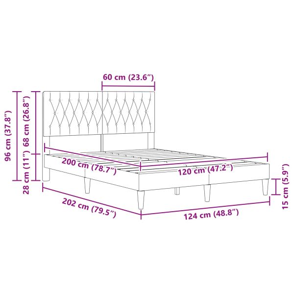Рамка за легло с таблото Розово 120 x 200 cm Кадифе