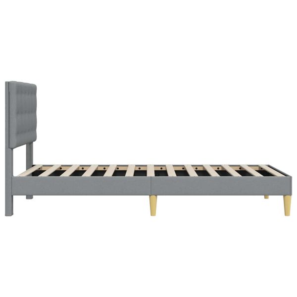 Рамка за легло с таблото Светлосиво 90 x 190 cm Текстил
