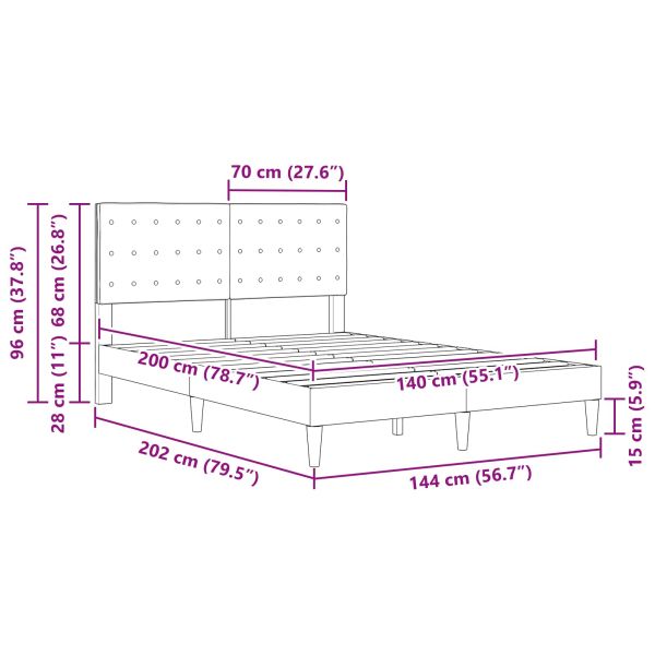 Рамка за легло с таблото Черно 140 x 200 cm Текстил