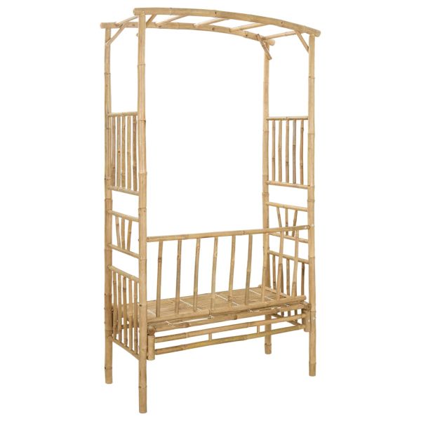 Градинска арка с пейка Естествен 115 x 50 x 205 см Бамбук