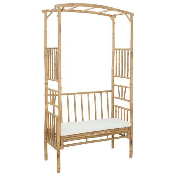 Градинска арка с пейка Естествен 115 x 50 x 205 см Бамбук