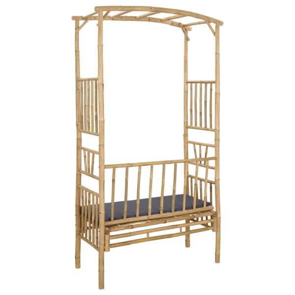 Градинска арка с пейка Естествен 115 x 50 x 205 см Бамбук