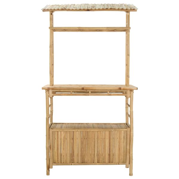 Външна бар маса с рафт Естествен 110 x 50 x 210 см Бамбук