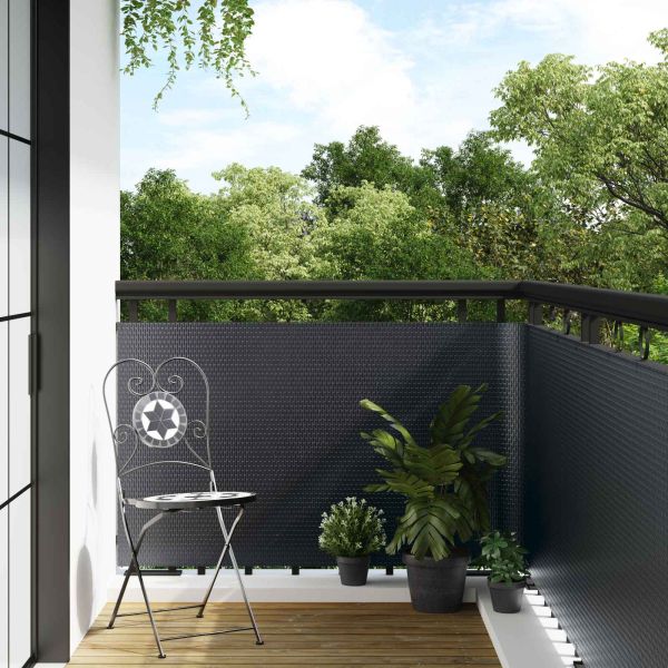 Балконен екран Тъмносиво 300 x 100 cm полиратан
