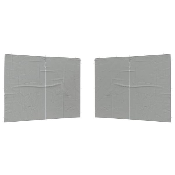 Стена на палатка за парти 2 pcs Светлосиво 400 x 195 см