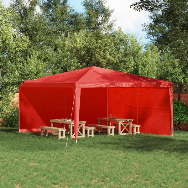 Стена на палатка за парти 2 pcs Червено 400 x 195 см
