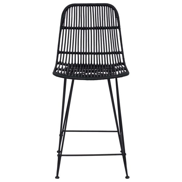 Бар стол 2 pcs Черно 44 x 54 x 96 см Ратан и стомана