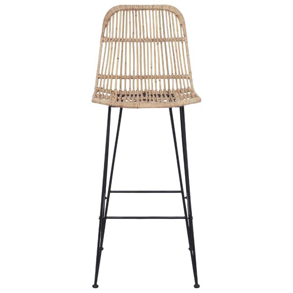 Бар стол 2 pcs Натурално 44 x 55 x 109 см Ратан и стомана