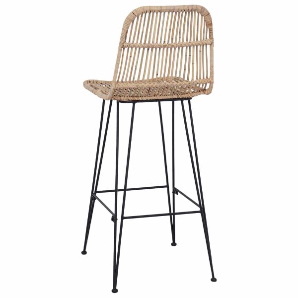 Бар стол 2 pcs Натурално 44 x 55 x 109 см Ратан и стомана