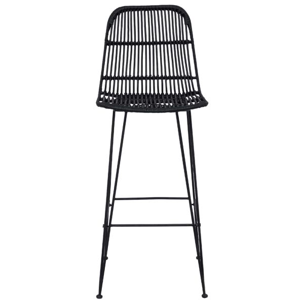 Бар стол 2 pcs Черно 44 x 55 x 109 см Ратан и стомана