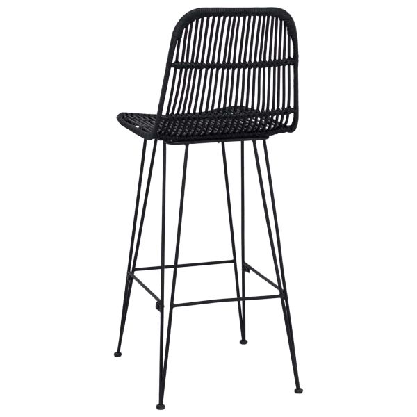 Бар стол 2 pcs Черно 44 x 55 x 109 см Ратан и стомана