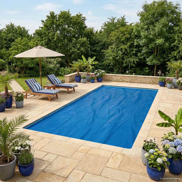 Покритие за басейн Изключително тежко Черен и син 732 x 366 cm