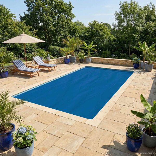 Покривало за басейн с високо качество Синьо 800 x 400 см ПЕ