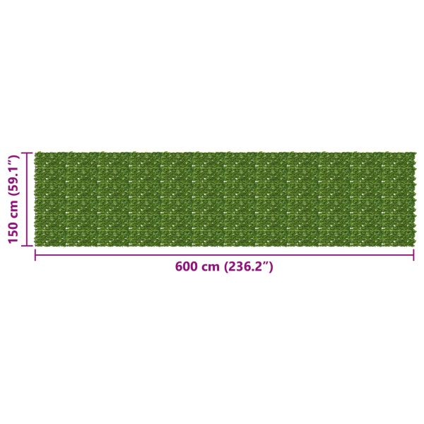 Завеса за балкон с листа Зелен и жълт 600 x 150 cm