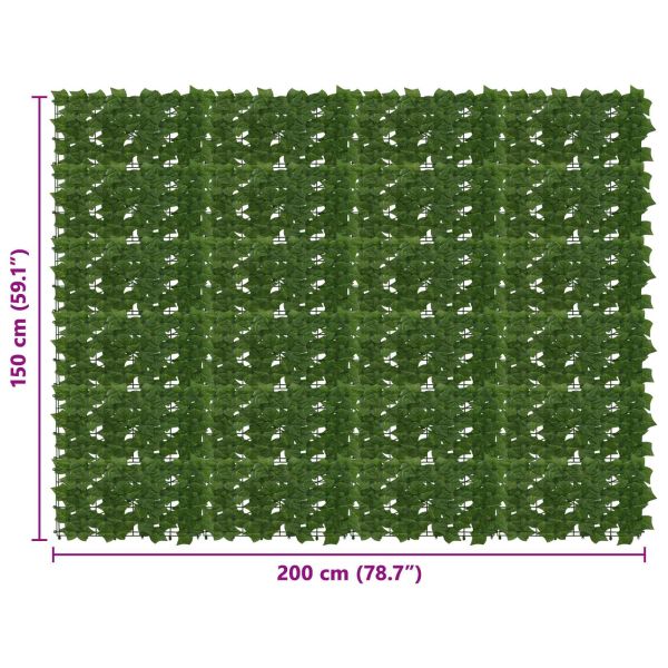 Завеса за балкон с листа Зелено 200 x 150 cm Полиестер и тъкан