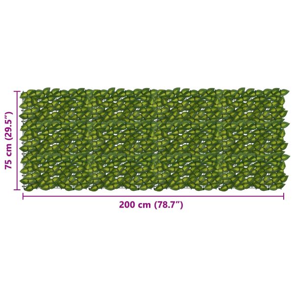 Завеса за балкон с листа Зелен и жълт 200 x 75 cm