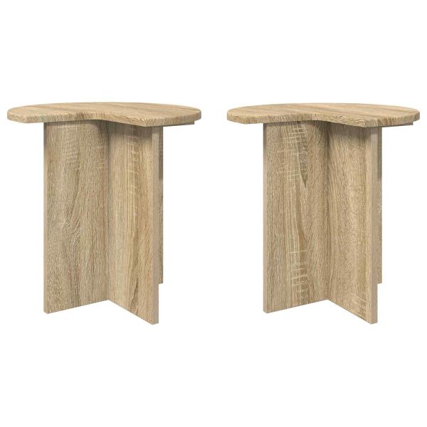 Странична маса със съхранение 2 pcs Дъб сонома Ø 39 x 38 см