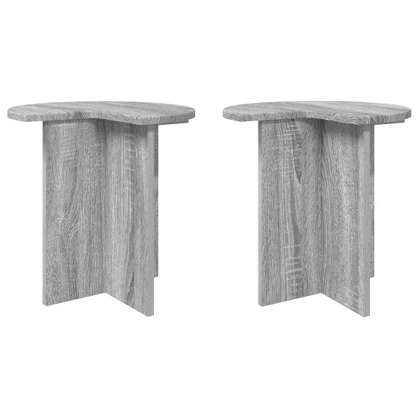 Странична маса със съхранение 2 pcs Сива сонома Ø 39 x 38 см