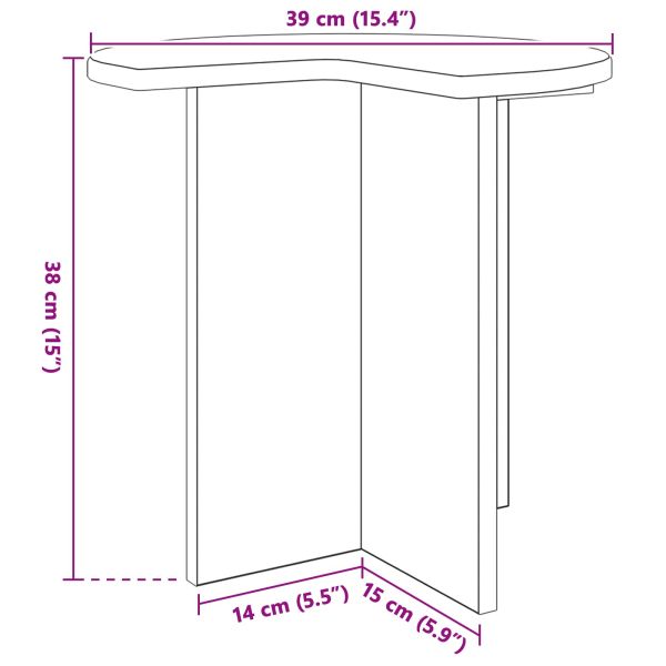 Странична маса със съхранение 2 pcs Старо дърво Ø 39 x 38 см