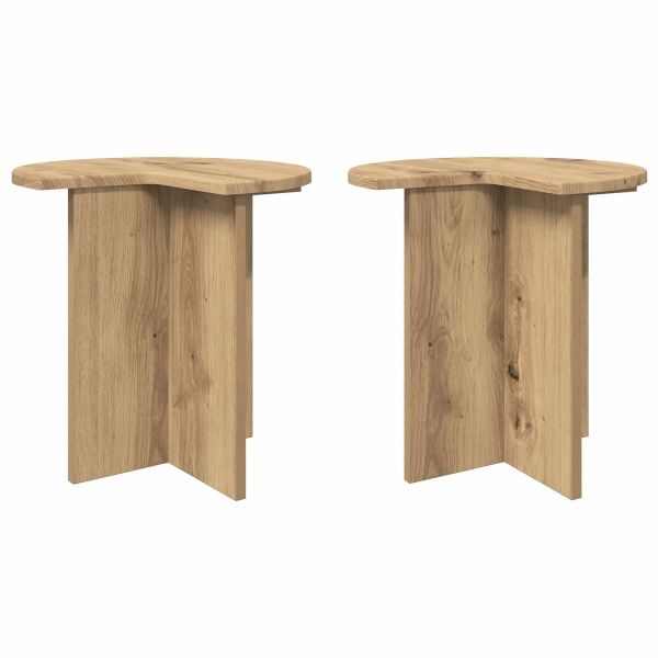 Странична маса със съхранение 2 pcs Дъб артизан Ø 39 x 38 см