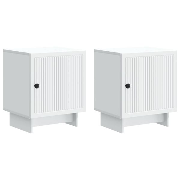 Нощен шкаф 2 pcs Бяло 43 x 34,5 x 50 см Инженерна дървесина