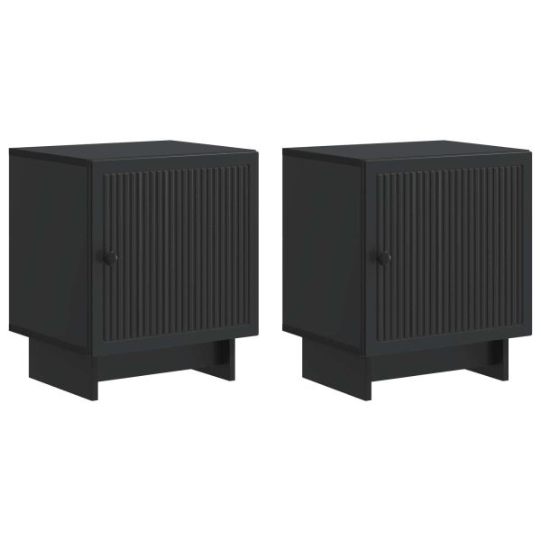 Нощен шкаф 2 pcs Черно 43 x 34,5 x 50 см Инженерна дървесина