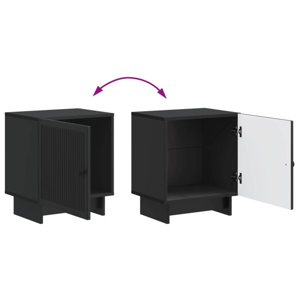 Нощен шкаф 2 pcs Черно 43 x 34,5 x 50 см Инженерна дървесина
