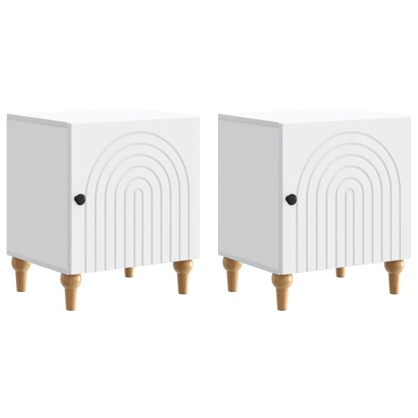 Нощен шкаф 2 pcs Бяло 43 x 34,5 x 50 см Инженерна дървесина