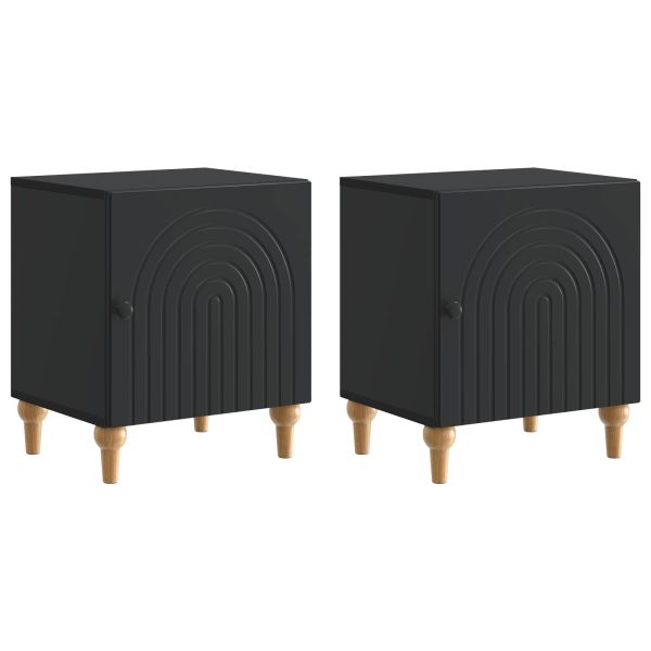 Нощен шкаф 2 pcs Черно 43 x 34,5 x 50 см Инженерна дървесина