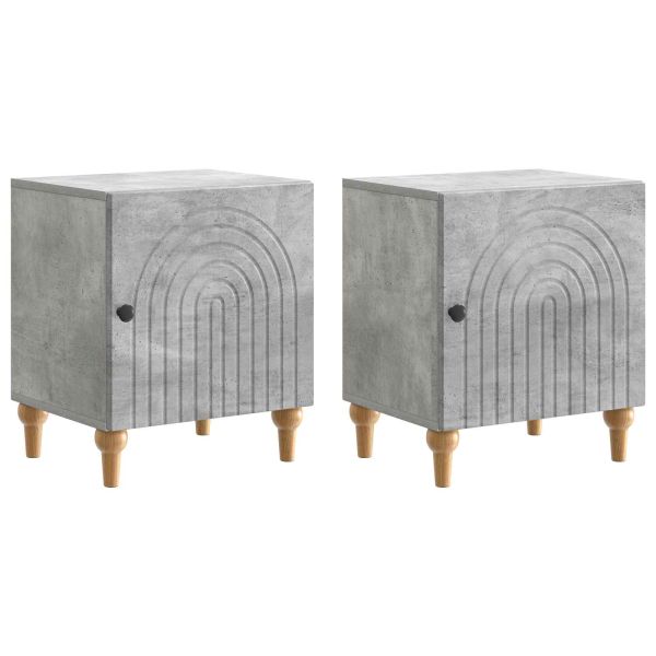Нощен шкаф 2 pcs Бетонно сиво 43 x 34,5 x 50 см