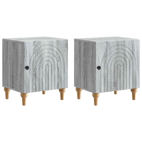 Нощен шкаф 2 pcs Сива сонома 43 x 34,5 x 50 см