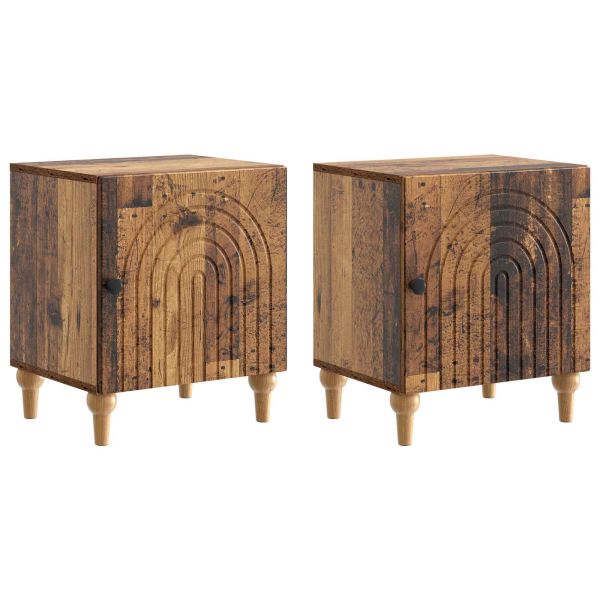 Нощен шкаф 2 pcs Старо дърво 43 x 34,5 x 50 см